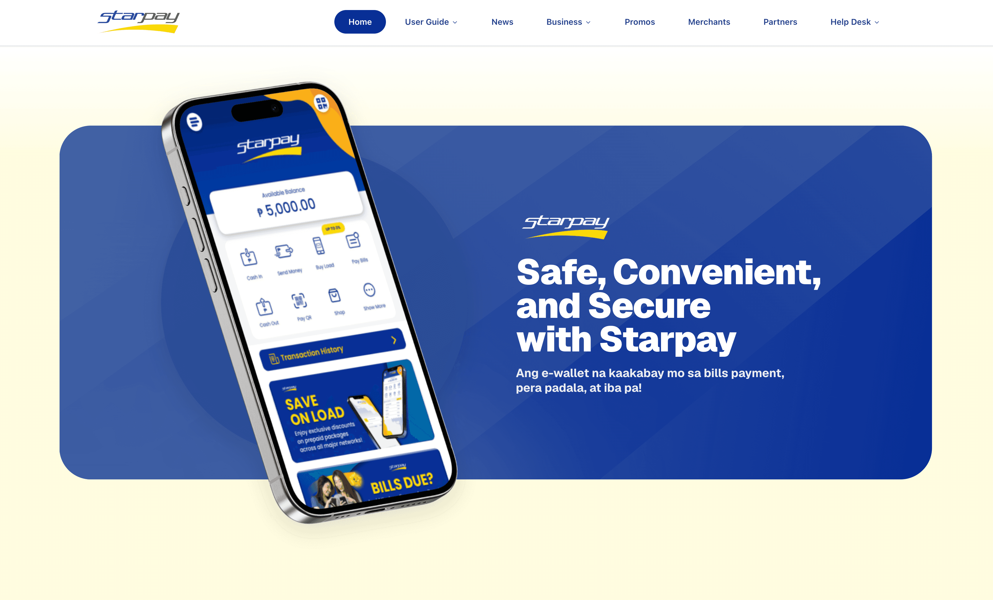 Screenshot of Starpay Website (Revamp)
