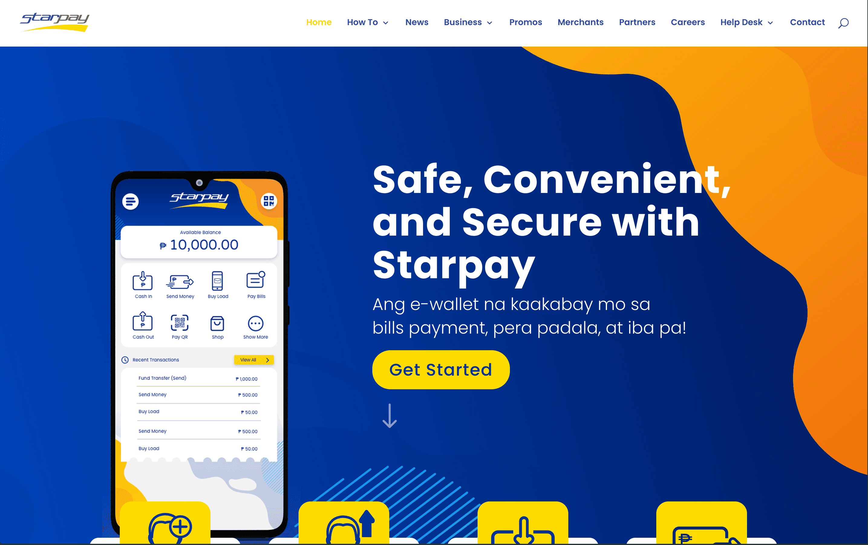 Screenshot of Starpay Website (WordPress)