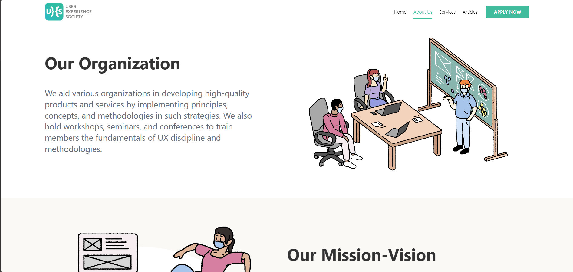 Screenshot of UXSOC-Taft Website